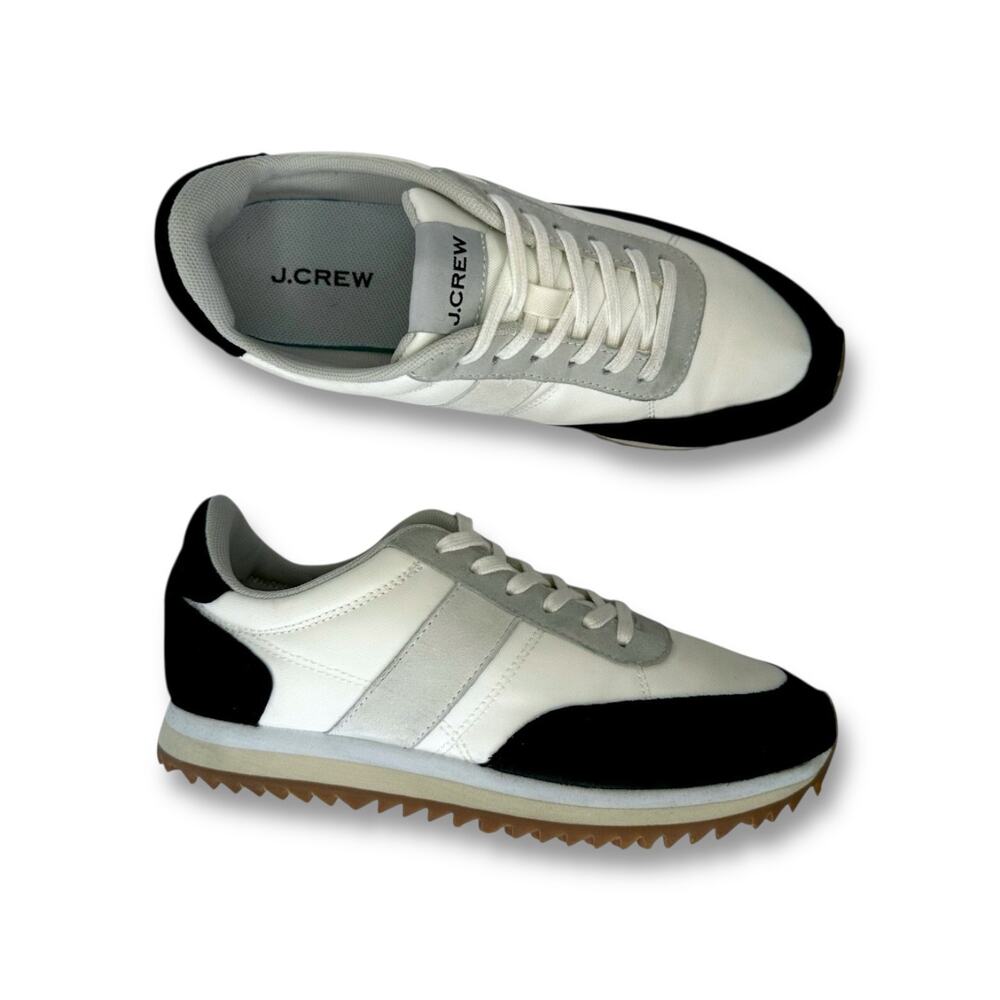 J. Crew Women's Trainers in Colorblock Size 7 Black Ivory BZ800 Retro Style